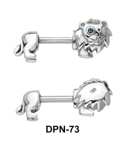 Lion Shaped Double Nipple Piercing DPN-73