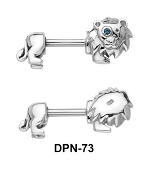 Lion Shaped Double Nipple Piercing DPN-73