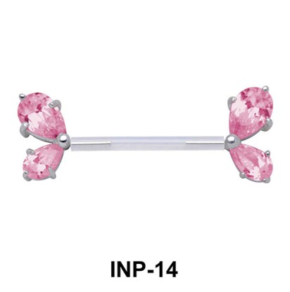 Crystal Wing Invisible Nipple Piercing INP-14