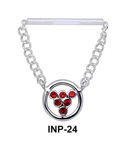 Stone Encrusted Invisible Nipple Piercing INP-24