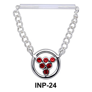 Stone Encrusted Invisible Nipple Piercing INP-24