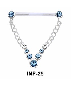 V Shape Crystal Invisible Nipple Piercing INP-25