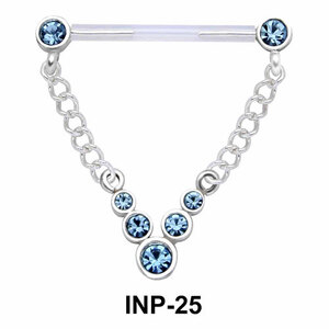 V Shape Crystal Invisible Nipple Piercing INP-25