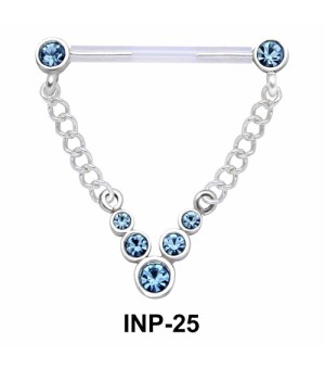 V Shape Crystal Invisible Nipple Piercing INP-25