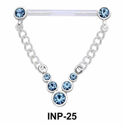 V Shape Crystal Invisible Nipple Piercing INP-25