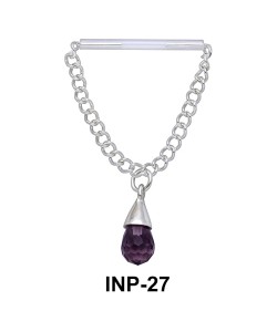 Dangling Stone Invisible Nipple Piercing INP-27