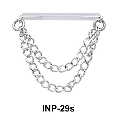 Double Chain Invisible Nipple Piercing INP-29s