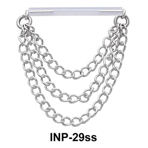 Triple Chains Invisible Nipple Piercing INP-29ss