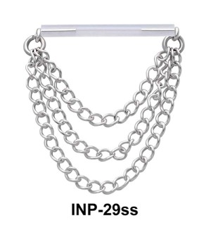 Triple Chains Invisible Nipple Piercing INP-29ss