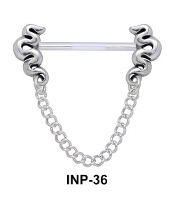 Hanging Chain with Snakes Nipple Piercing INP-36