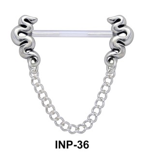 Hanging Chain with Snakes Nipple Piercing INP-36