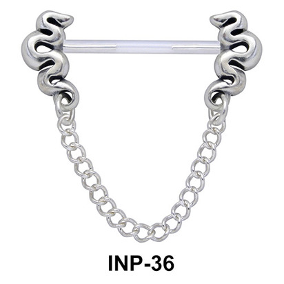 Hanging Chain with Snakes Nipple Piercing INP-36
