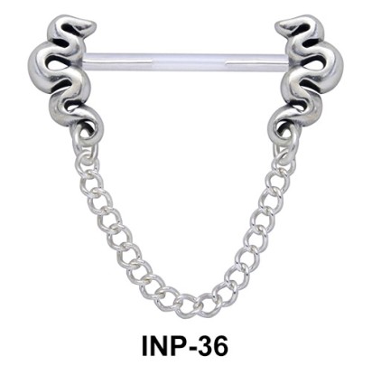 Hanging Chain with Snakes Nipple Piercing INP-36