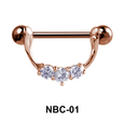 Stone Set Necklace Nipple Piercing NBC-01
