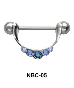 Stone Studded necklace Nipple Piercing NBC-05