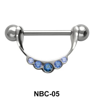 Stone Studded necklace Nipple Piercing NBC-05