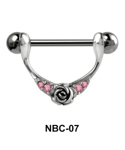 Stone Encrusted Rose Nipple Piercing NBC-07