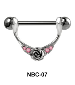 Stone Encrusted Rose Nipple Piercing NBC-07