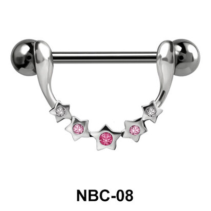 Sparkling Star Shaped Nipple Piercing NBC-08 