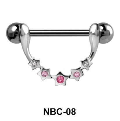 Sparkling Star Shaped Nipple Piercing NBC-08 