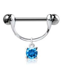 Nipple Piercing with Round Cut CZ NBC-12 