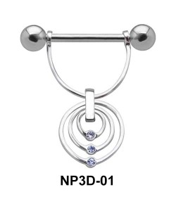 Concentric Circle Nipple Piercing NP3D-01