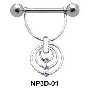 Concentric Circle Nipple Piercing NP3D-01