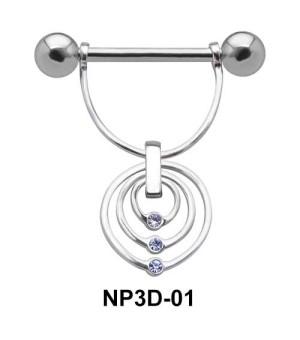 Concentric Circle Nipple Piercing NP3D-01