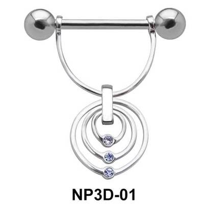 Concentric Circle Nipple Piercing NP3D-01