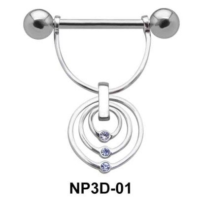 Concentric Circle Nipple Piercing NP3D-01