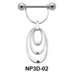 Concentric Ovals Nipple Piercing NP3D-02
