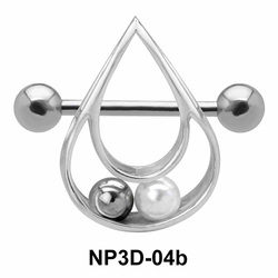 Pearly Drop Nipple Piercing NP3D-04b