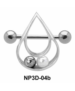 Pearly Drop Nipple Piercing NP3D-04b