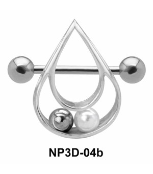 Pearly Drop Nipple Piercing NP3D-04b