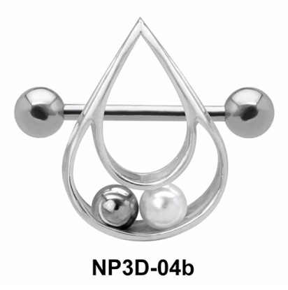 Pearly Drop Nipple Piercing NP3D-04b