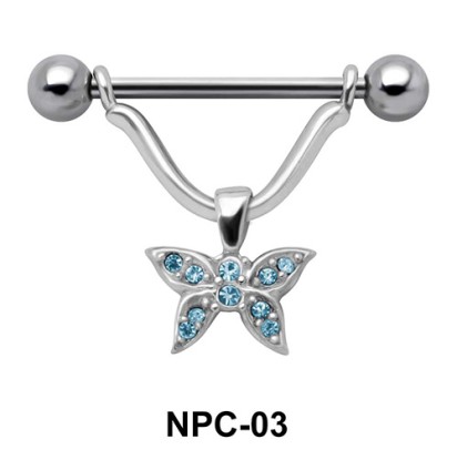 Sparkling Butterfly Nipple Piercing NPC-03