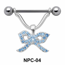 Stone Ribbon Nipple Piercing NPC-04
