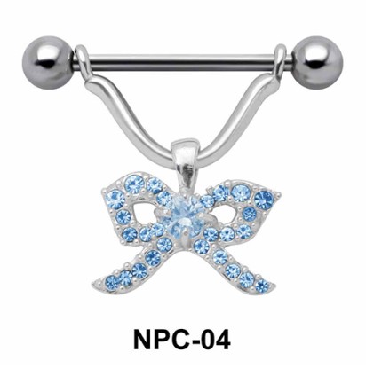 Stone Ribbon Nipple Piercing NPC-04