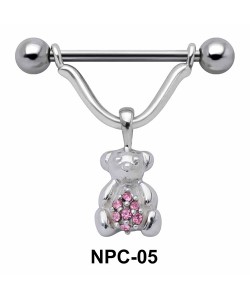 Stone Teddy Shaped Nipple Piercing NPC-05