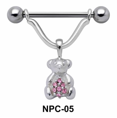 Stone Teddy Shaped Nipple Piercing NPC-05