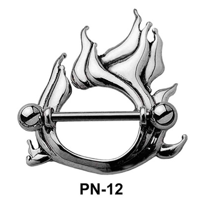 Flame Shaped Nipple Piercing PN-12