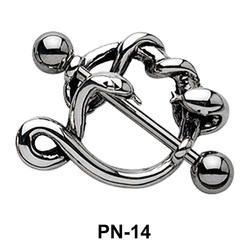 Coiled Snake Nipple Piercing PN-14