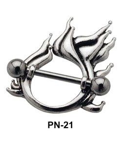 Fire Shaped Nipple Piercing PN-21