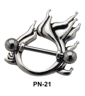 Fire Shaped Nipple Piercing PN-21