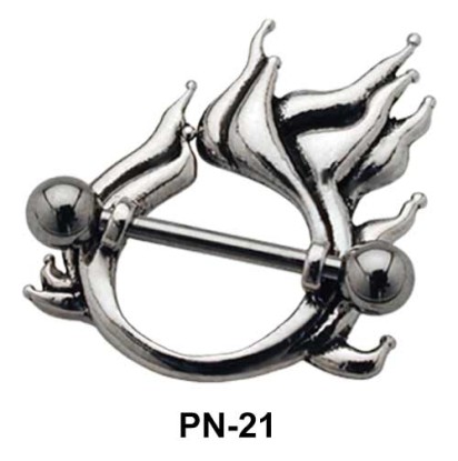 Fire Shaped Nipple Piercing PN-21