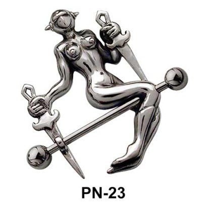 Female Fighter Shaped Nipple Piercing PN-23