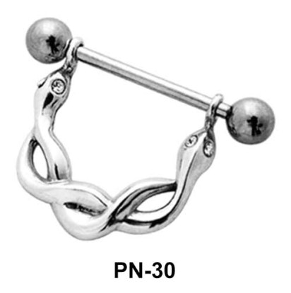 Coiled Snake Nipple Piercing PN-30