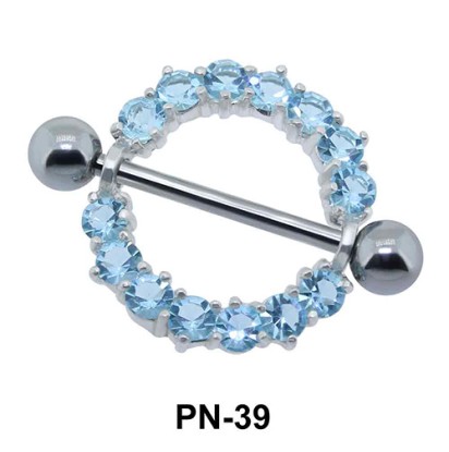 Stone Ring Shaped Nipple Piercing PN-39