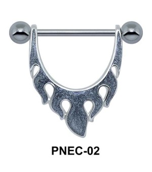 Fiery Shaped Nipple Piercing PNEC-02