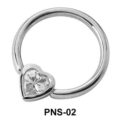 Heart CZ Nipple Piercing Closure Ring PNS-02